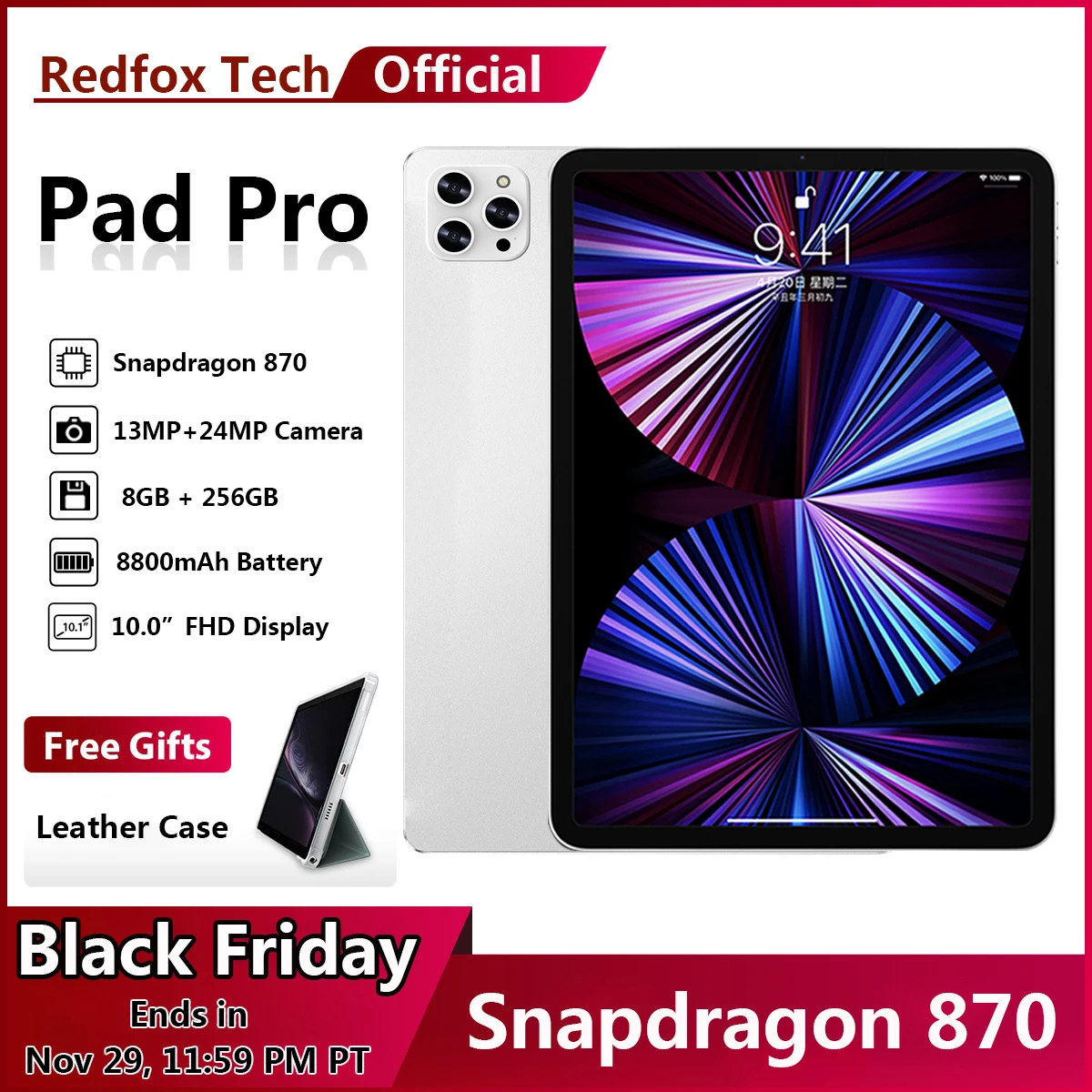 World Premiere Pad Pro Snapdragon 870 Octa Core 8GB 256GB 10 inch FHD+ Display 8800mAh Tablet Android 10 5G Network Tablets Pc