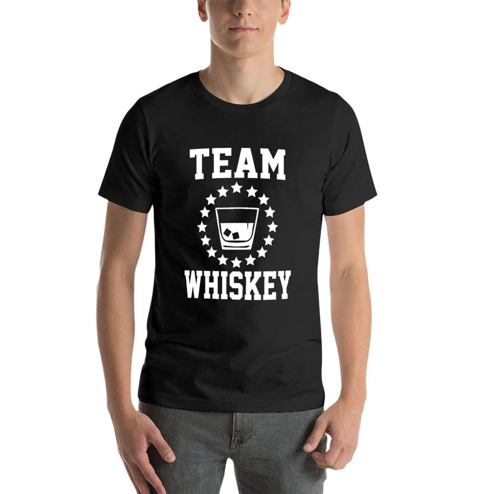 Футболка Wiskey командная винтажная одежда funnys Черная мужская больших размеров