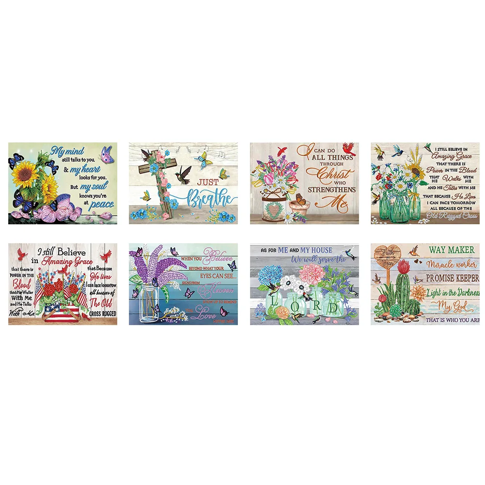 

5D Painting Kit DIY Flower Letter Special Shape Partial Drill Mosaic Picture Wall Decor Rhinestone Home Decor