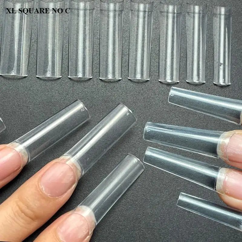 

500Pcs XL Square Nail Tips No C Curve Straight Abs French Coffin Artificial Acrylic Nails Regular Square False Nail Tip