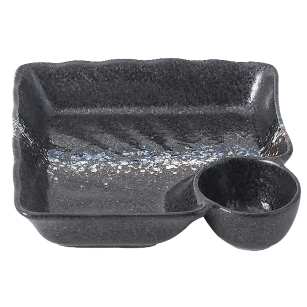 

1pc Ceramic Japanese Style Dumpling Dish Sushi Dish with Vinegar Serving Dish