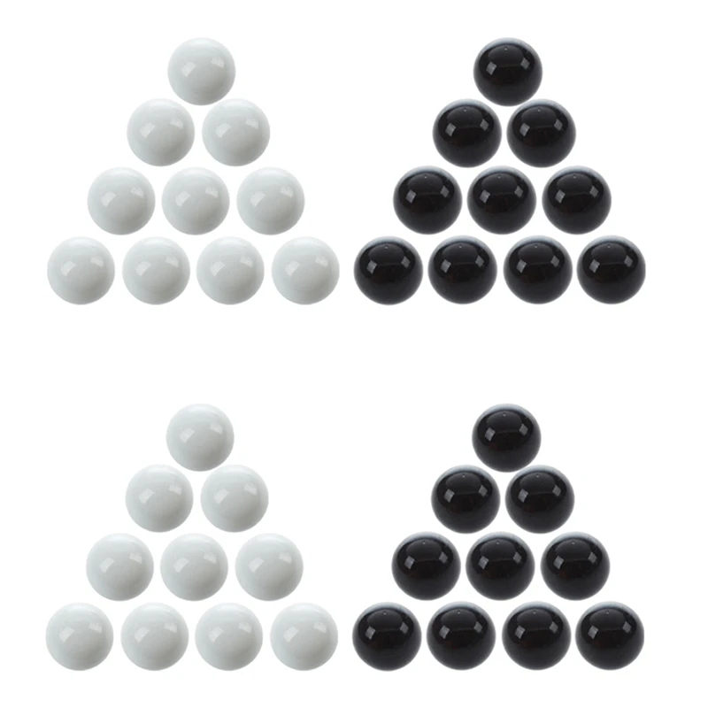 

40 Pcs Marbles 16Mm Glass Marbles Knicker Glass Balls Decoration Color Nuggets Toy Black And White
