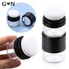 Портативная коробка для пудры с зеркальной губкой в виде грибов, косметический дорожный контейнер для пудры, румяна, банка для пудры