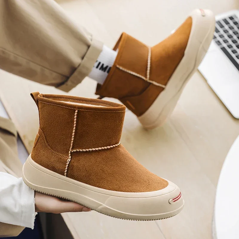 Мужские зимние ботинки с высоким берцем в британском стиле и модные хлопковые