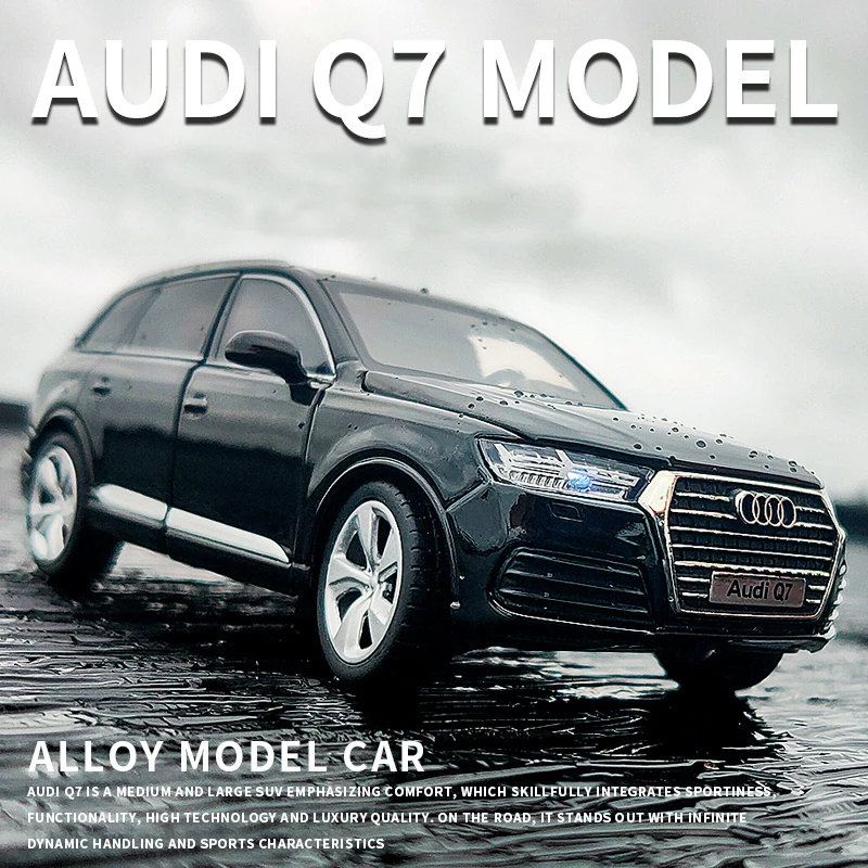 1:32 Scale New Audi Q7 Sport SUV Car With Sound Light Pull Back Car Collection Diecast Toy Model Children Gift Free Shipping