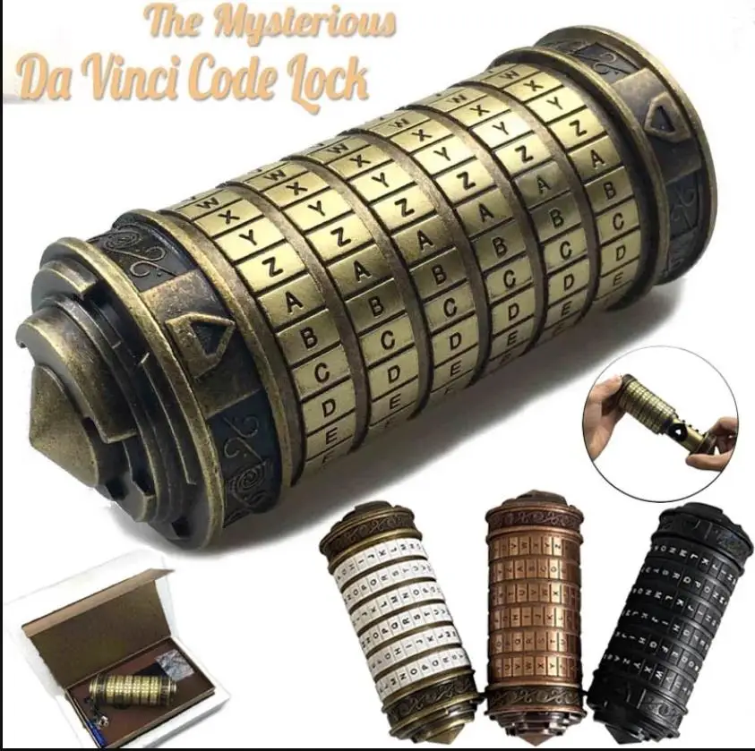 

Leonardo da Vinci code toys Metal Cryptex Locks Wedding Gifts Valentine's Day Gift Letter Password Escape Chamber Props New