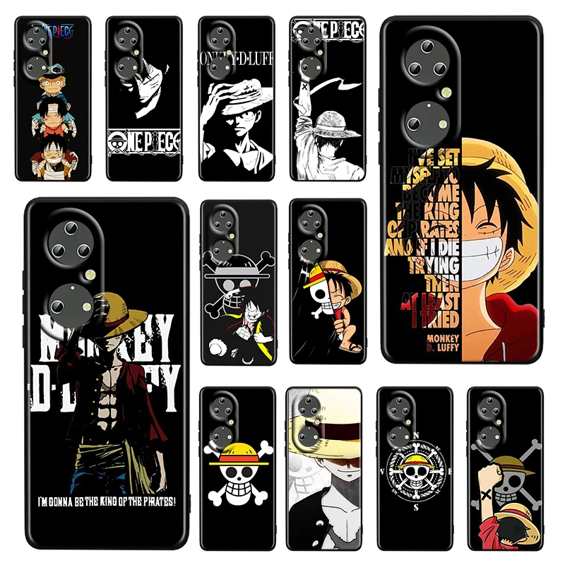 

Hot Anime One Piece Luffy For Huawei P50 P20 P30 P40 P10 Pro Lite E Plus P9 Lite Mini Silicone Soft Black Phone Case Fundas Capa