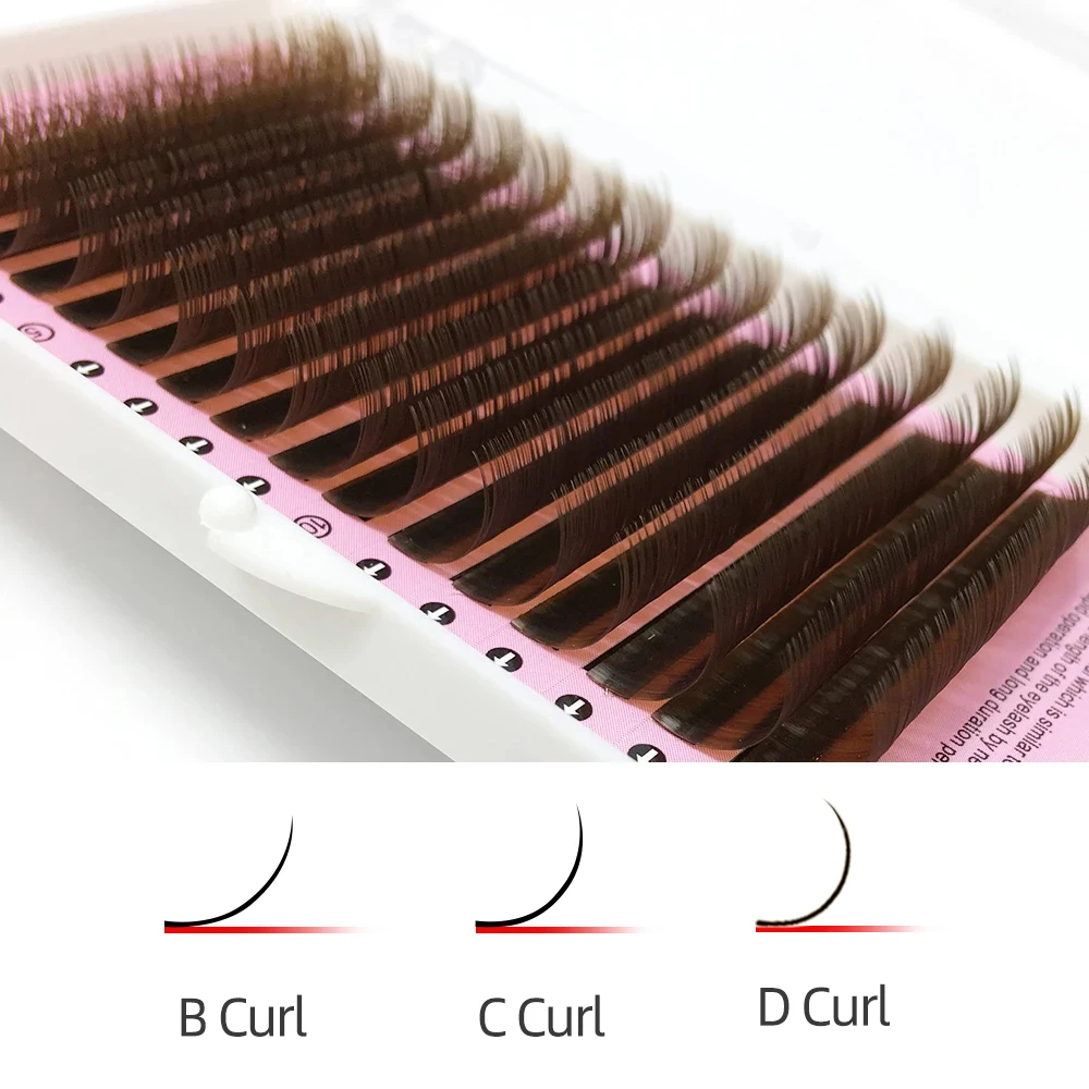 Ресницы NAGARAKU для наращивания 27 коробок 16 рядов светло-коричневого цвета норковые