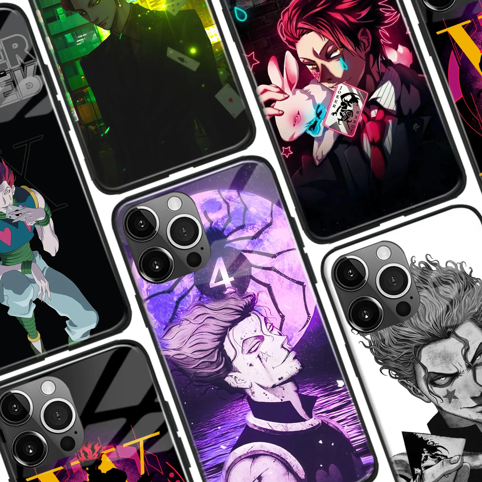 Hisoka Hunter x Аниме мягкий силиконовый стеклянный чехол для телефона iPhone 6s Se3 7 8 14 Plus XR X