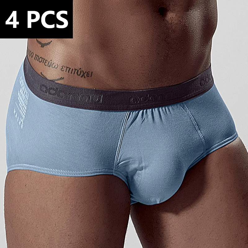 

4Pcs/Lot Men's Briefs Sexy Underwear Men Modal Underpants Comfortable Solid Panties Male Lingerie Breathable Cuecas