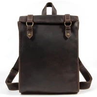 2022 backpack for men fashion 15 in laptop bag crazy horse men outdoor travel backpack luggage bag genuine leather school bags