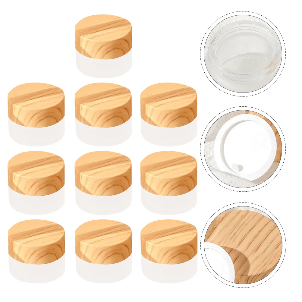 

10PCS Cream Samples Pot Eye Cream Sub Bottle Cream Pots with Lids Round Clear Jar Small Travel Cream Bottle Travel Lotion Jars