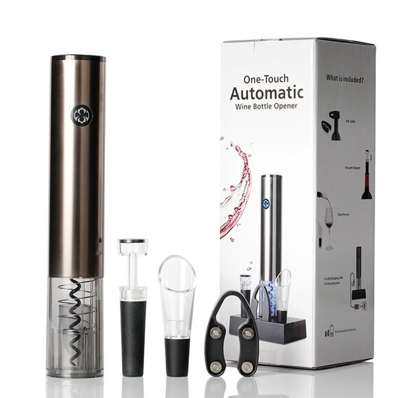 Электрическая открывалка для вина автоматическая бутылок с аэратором 2-в-1 резак