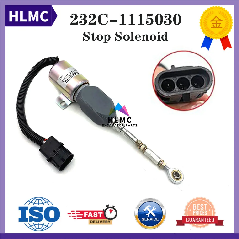 Соленоид остановки топлива генератора 232C-1115030 12 В C3415441 24 клапан пламени 232C-1115030A в