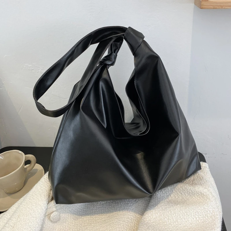 

Fashion Solid Color Women Large Capacity Underarm Shoulder Handbags Totes Simple Casual PU Leather Female Dialy Shoulder Bags