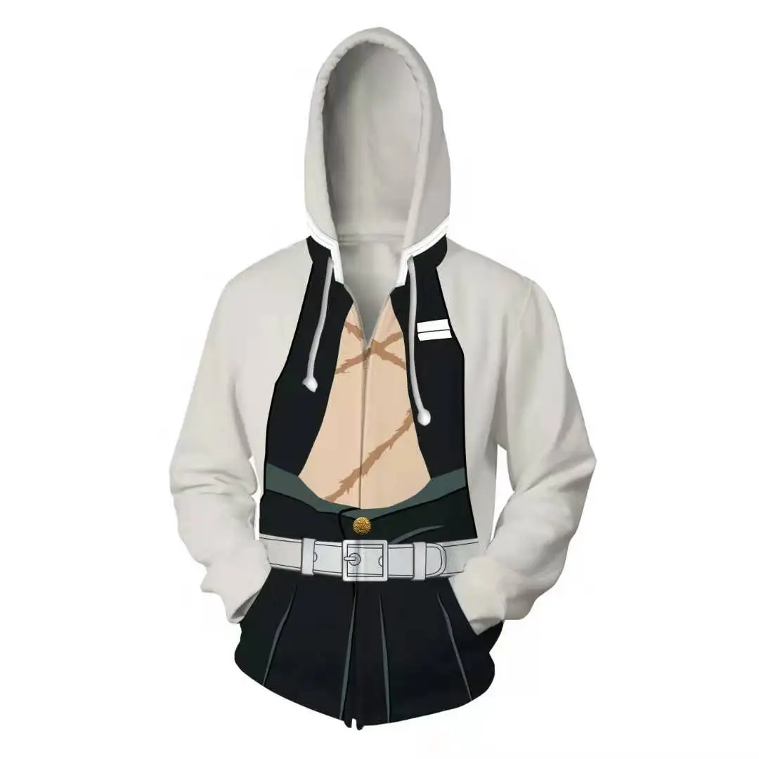 

Unisex Anime Demon Slayer Kimetsu No Yaiba Iguro Obanai Cosplay Sweatshirt Hoodie Tracksuit Jacket Hip Hop Hooded Sweater Tops