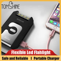 tomshine solar 4200mah power bank usb powerbank waterproof battery portable charg with 4 led flashlight external battery pack