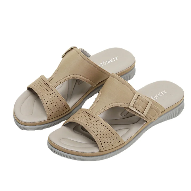 

Women Shoes Summer New Fashion Platform Slippers Leisure Vacation Beach Slides Solid Color Outer Wear Wedge Sandals Flip Flops