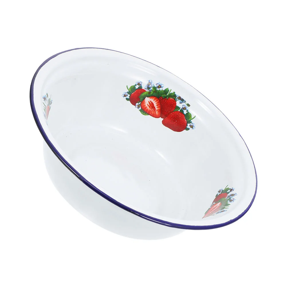 

Enamel Basin Storage Vintage Food Pot Kitchen Soup Retro Bowl Salad Dressing Containers