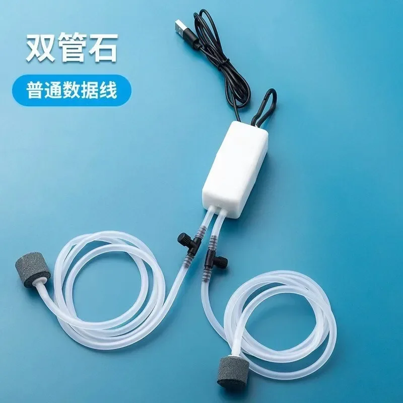 Мини-аквариумный воздушный насос кислородный с воздушным камнем бесшумный