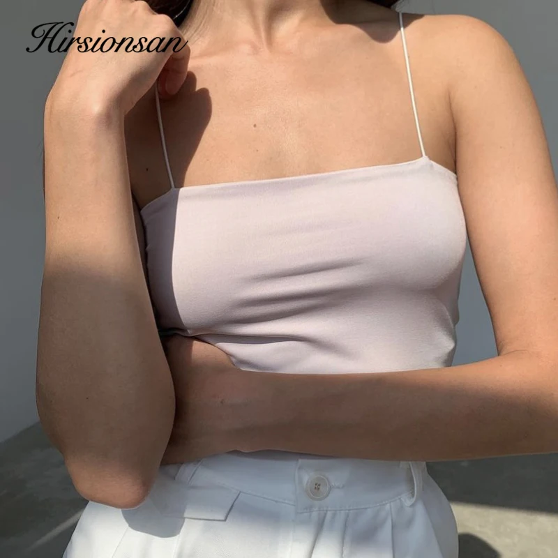 

Мягкое женское Бюстье Hirsionsan без подкладки, Бюстгальтер-бандо, жилет, новинка 2022, однотонные майки без рукавов, топы, элегантная спортивная о...