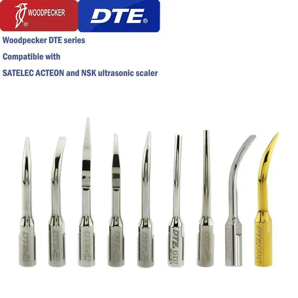 100% Original Woodpecker DTE Dental Ultrasonic Scaler Tips Fit SATELEC NSK cepillo interdental cleaning tools