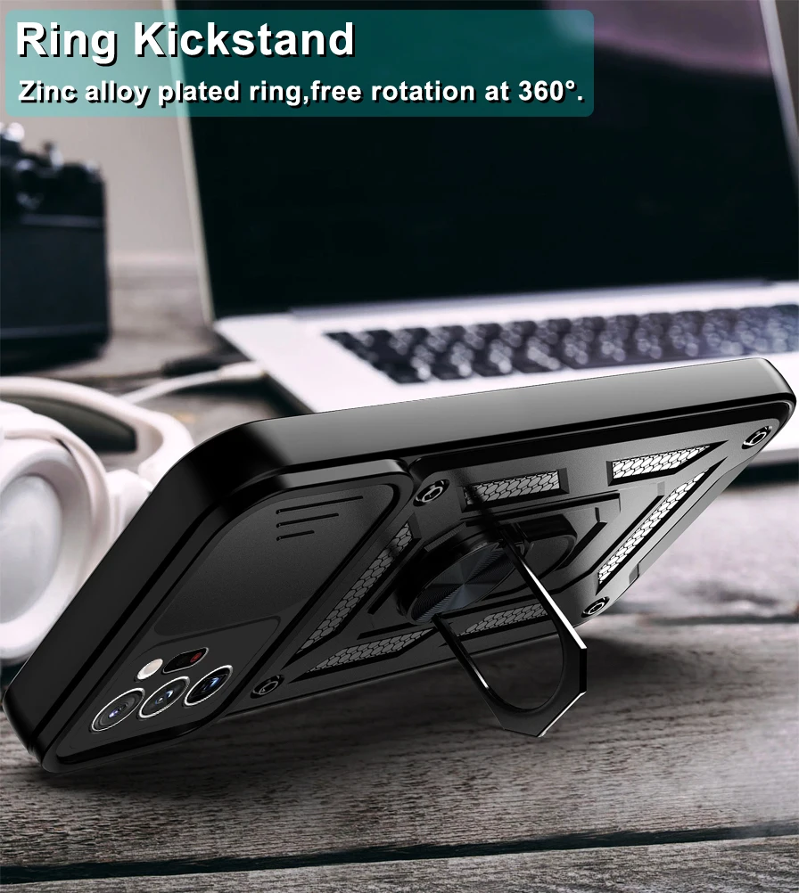 armor ring bracket push phone case for xiaomi redmi note 9a 9c 10x 8 9 10 11 11t 10s 9t 9s prime poco x3 nfc pro max 4g 5g cover free global shipping