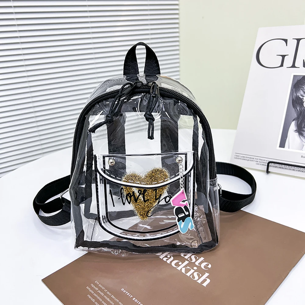 

Women Backpack Mini Transparent PVC Fashion Rucksack Students Girl Clear School Bags Female Small Travel Shoulder Bag Mochilas