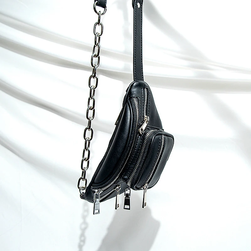 Genuine Leather Crossbody Leisure Time Mobile Phone Bag Chain Waist Pack Bags With Free Shipping Sack Women's Shoulder Bag