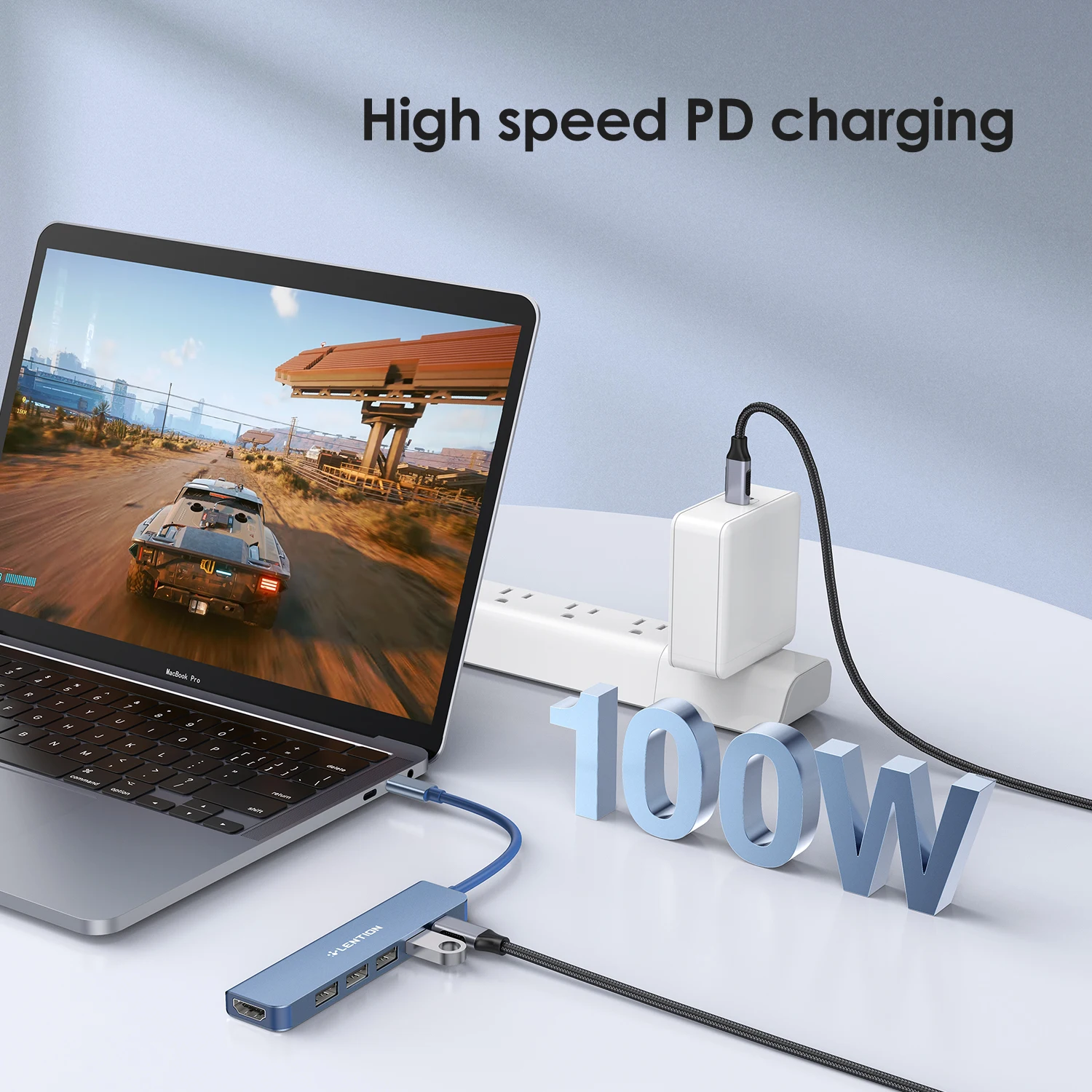 USB C-концентратор Lention мультипортовый адаптер с 4K HDMI для MacBook Pro новый Mac Air Surface