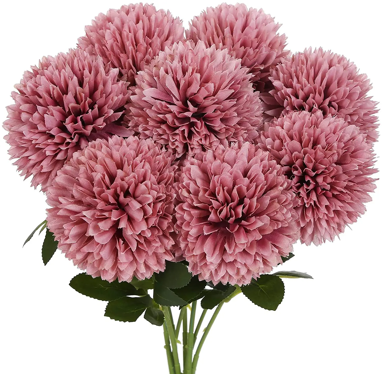 

8 Pcs Hydrangea Artificial Flowers Fake mums Faux Chrysanthemum Ball Silk Flower Bulk Real Touch Bouquet for Home Office Garden