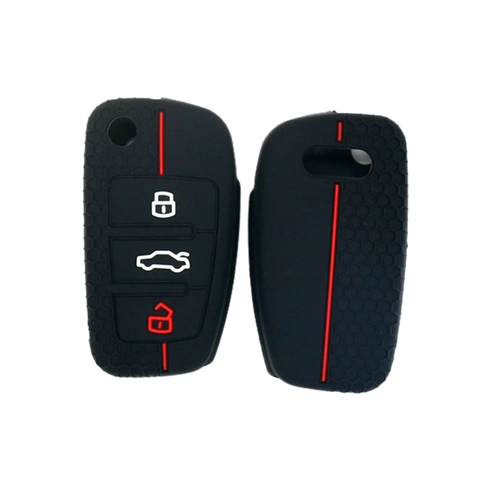 

Silicone Car Remote Key Cover Case Keychain Holder Wallet Bag for Audi A6 A1 A3 RS3 Rs6 Rs5 Q3 R8 A4 B7 C6 8v 8p Sq5 S5 S6 S7 S8