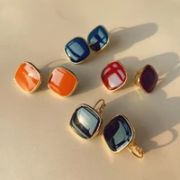 retro square geometric oil drop buckle earrings morandi classic all match dangling earrings party hipster jewelry gift for women