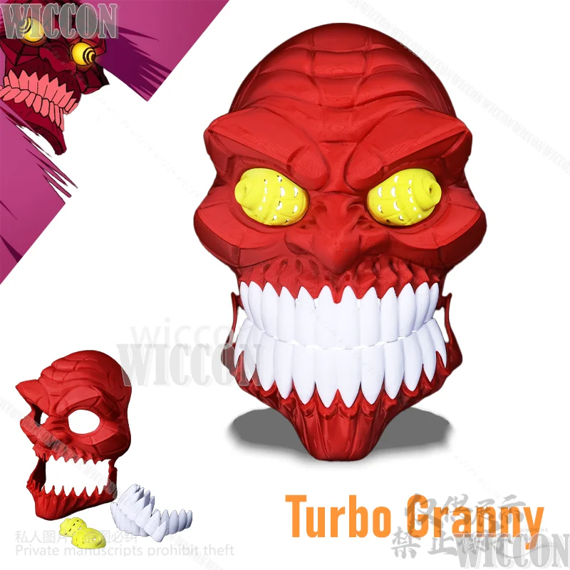 Аниме Dandadan Косплей Турбо Бабушки Костюм 3D Печать Базовая Маска Жесткая