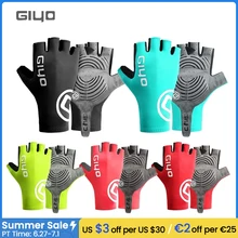 Giyo Short Cycling Gloves Fingerless Gloves Anti-slip Bicycle Lycra Fabric Half Finger Mitten for Mtb Road Bike Sports Racing