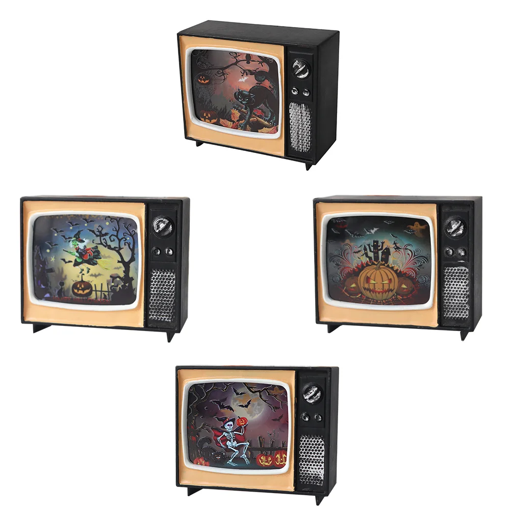

4Pcs TV Decors Home Decors 3D TV Lights Plastic TV Lamps for Decor Desktop Home