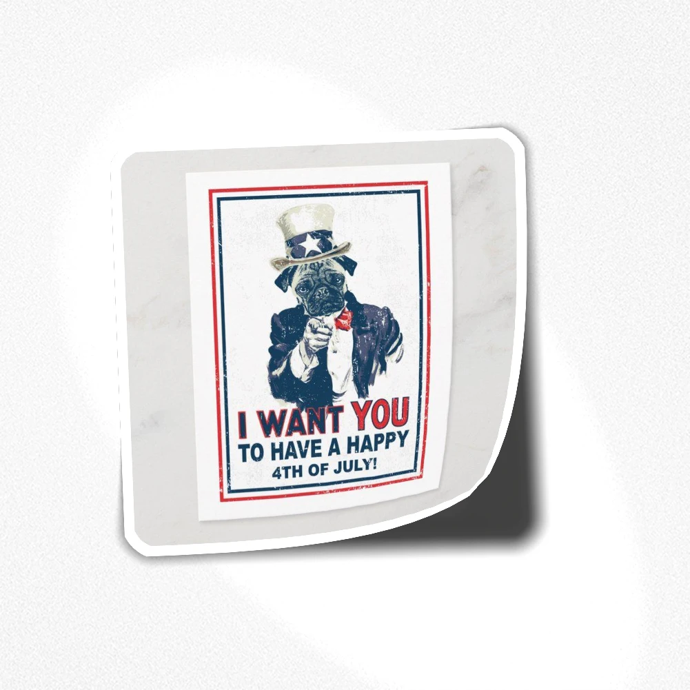 

4TH OF JULY STICKER 115 Sticker for Laptop Decor Bedroom Car Cute Cartoon Art Fashionable Public Suitcase