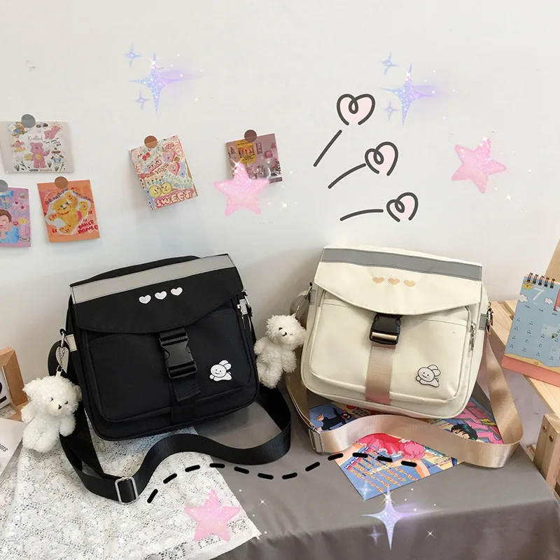 

Школьная сумка Kawaii Jk стиль сумка на плечо Светоотражающая полоса Harajuku Лолита Путешествия сумка-мессенджер рюкзак подарок сумка для путешес...