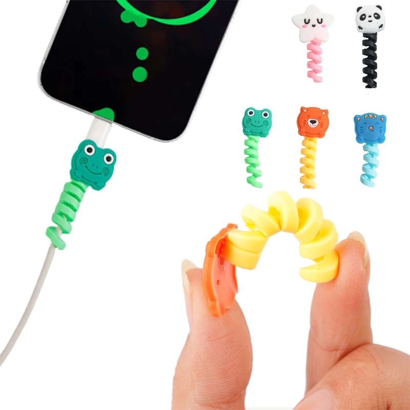 

Universal Cartoon Animal Headphone Cable Storage Organizer Silicone Cable Winders Protective Cover For Earphone Line Data Wire