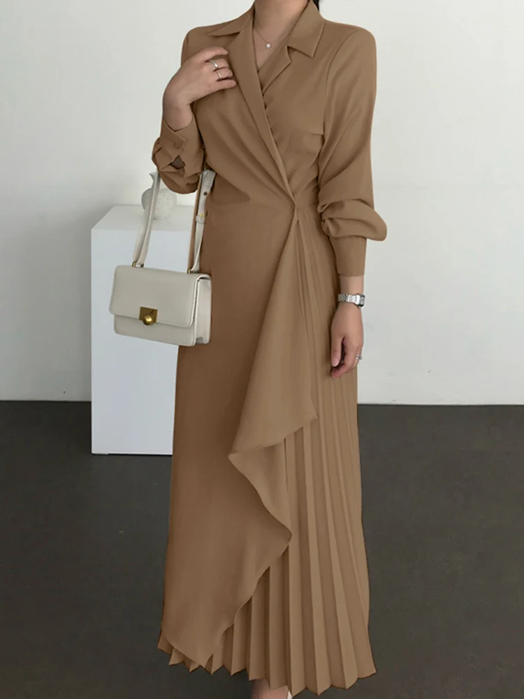 

Fashion Office Dress VONDA 2023 Summer Sexy Irregular Hem Dress Elegant Formal Vestido Autumn Long Sleeve Shirt Dresses Oversize