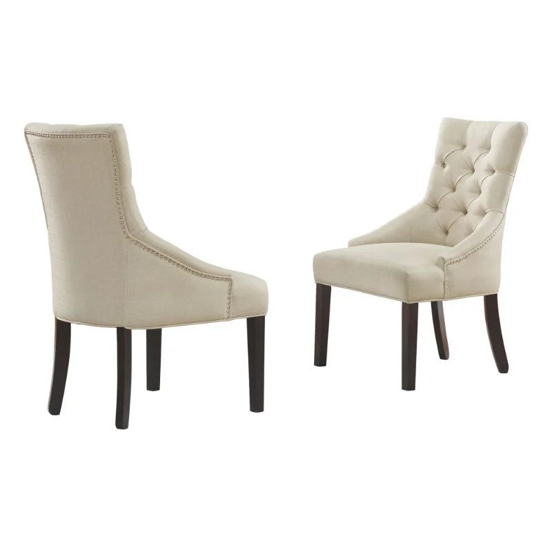 

Haeys Tufted Upholstered Dining Chairs, Cream (Set of 2)