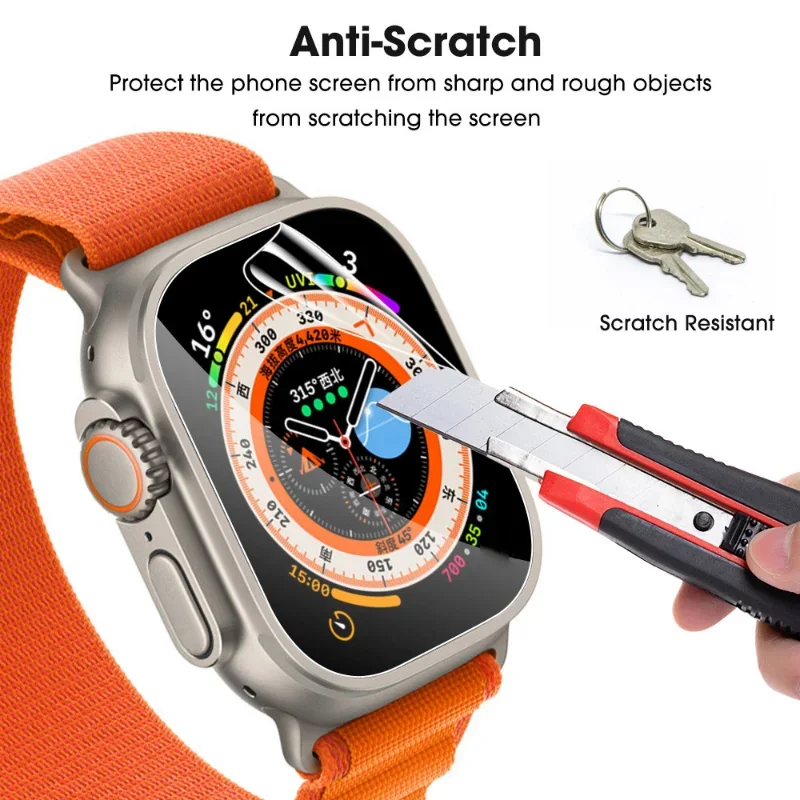 Мягкая защитная пленка для экрана Apple Watch Ultra2 9 8 7 6 SE 5 4 3 9D HD Film без стекла Чехол iWatch