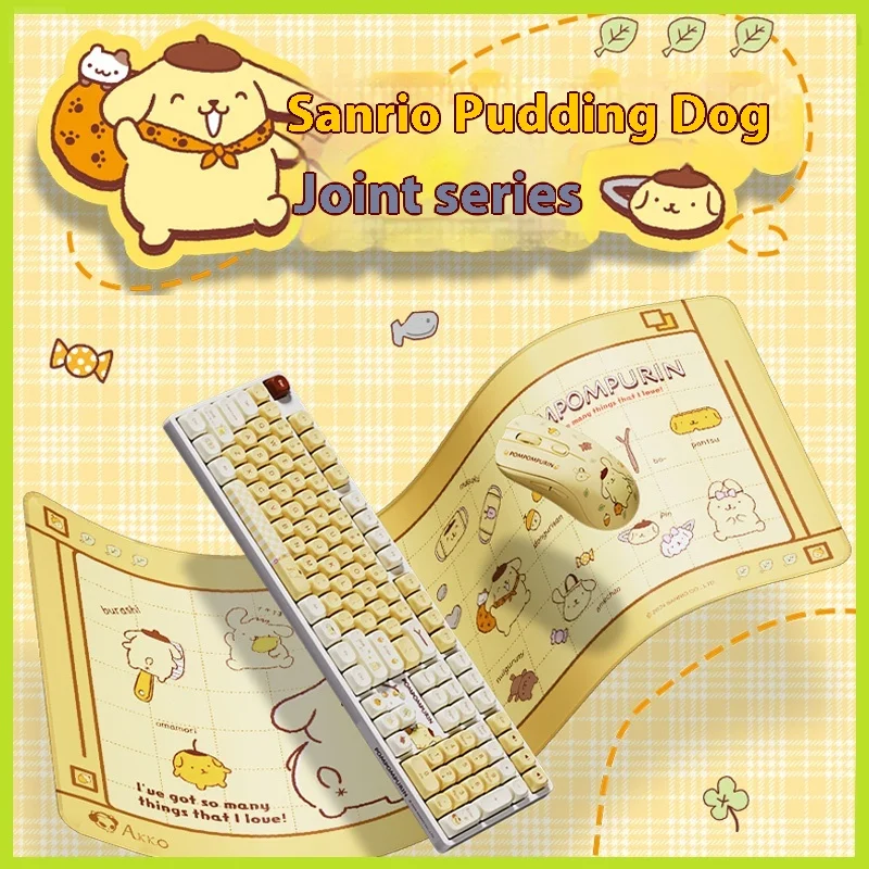 Akko 5108b Pom Purin софирменная Механическая игровая клавиатура с тремя режимами Sanrio