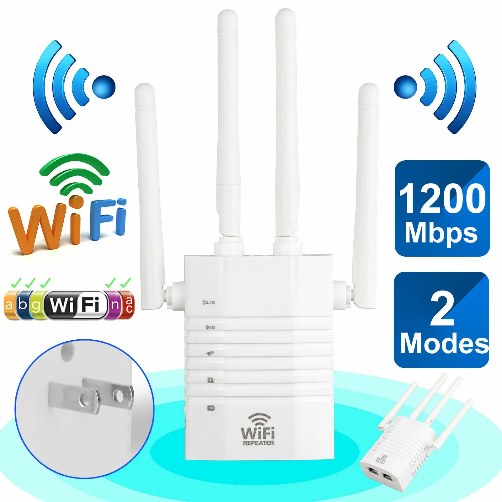 

1200Mbps Dual-band AP Repeater Through-wall AP Wireless Wifi Signal Amplifier 2.4/5G High-power AP IEEE802.11AC