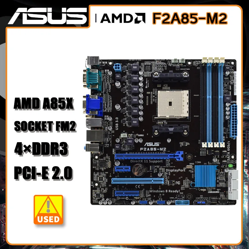 

FM2 Motherboard ASUS F2A85-M2 Motherboard FM2 DDR3 64GB AMD A85X PCI-E 2.0 SATA III USB3.0 ATX For AMD A10-6800B A8-6600K cpus