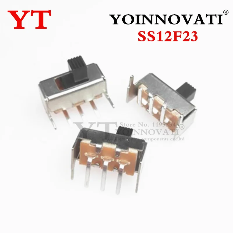 Переключатель SS12F23, 100 шт., горизонтальный, SS-12F23, 4 мм, пятиножной переключатель, 1P2T SPDT, миниатюрный переключатель