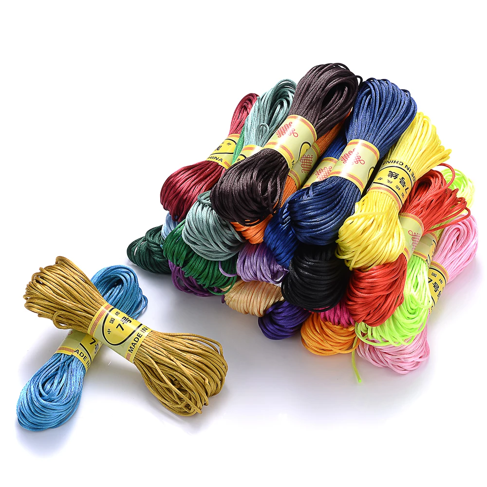 iYOE 20meter/Roll 1.5mm No.7 Polyester Jewelry Cord Stain Nylon Thread Chinese Knot String Rope For DIY Bracelet Necklace Line - купить по