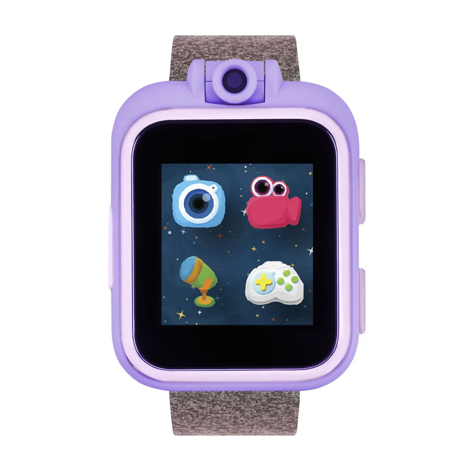 

Детские Смарт-часы Jr 13072M-40-TDP, розовые, фиолетовые, блестящие, с ремешком и камерой, игровые часы с сенсорным экраном