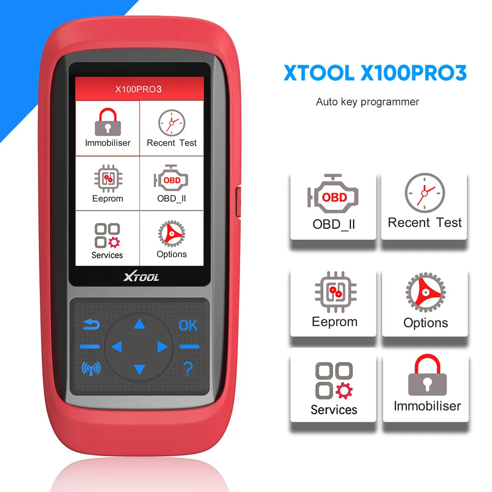 

XTOOL X100 Pro3 Auto Key Programmer ECU Reset OBD2 Car Code Reader Diagnosis Scanner Free Update More Functions than X100 PRO2