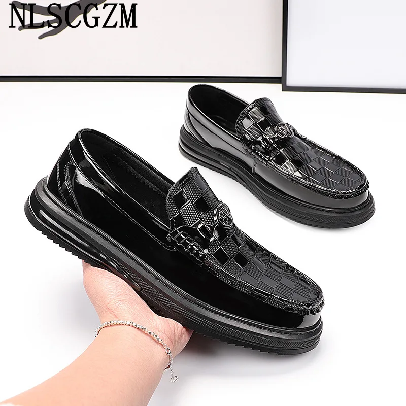 

Loafers for Men Wedding Shoes Casual Shoes for Men Italiano Patent Leather The Office Slip on Shoes Men Oxfords Chaussure Homme